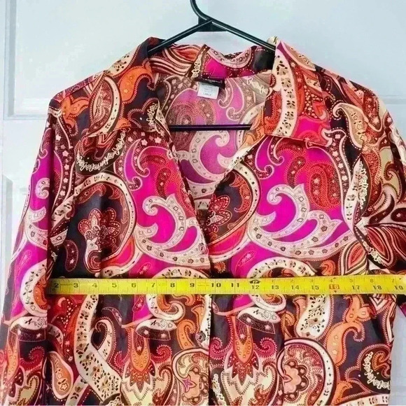 COPY - TAILOR B. MOSS SILKY PINK MAUVE BLOUSE SIZE LARGE - Picture 6 of 12